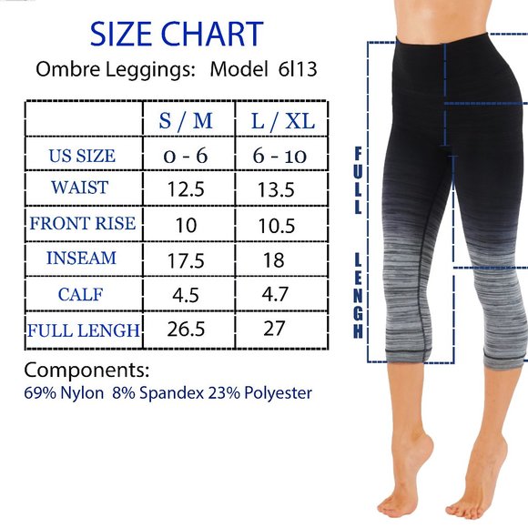 Black and Burgandy Capri ombré leggings - Picture 4 of 4